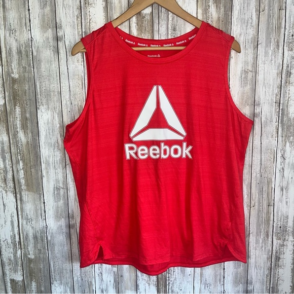 Reebok Tops - Reebok Red Polyester Tank With Mesh Side Panels XXL